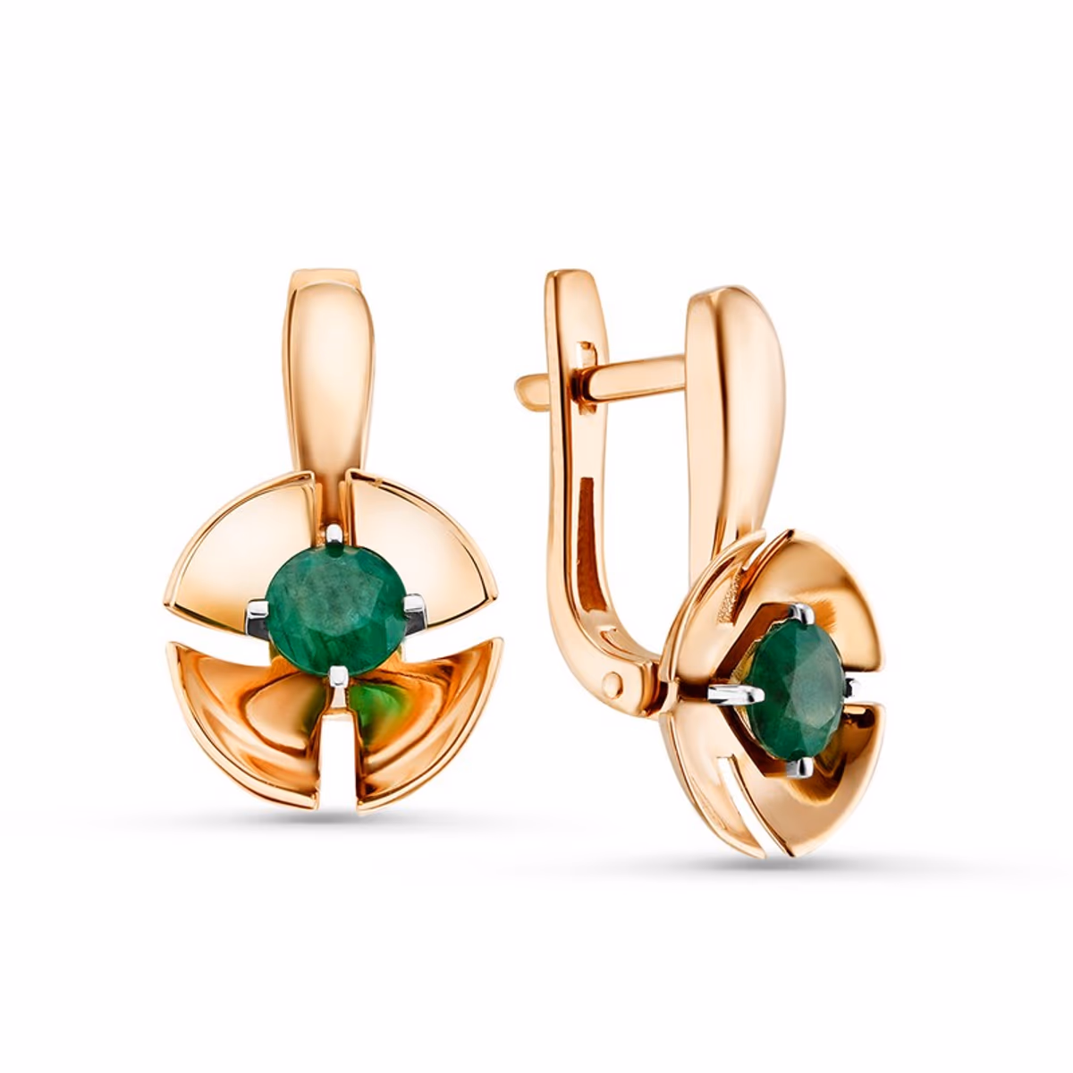 Серьги из красного золота 585 пробы
