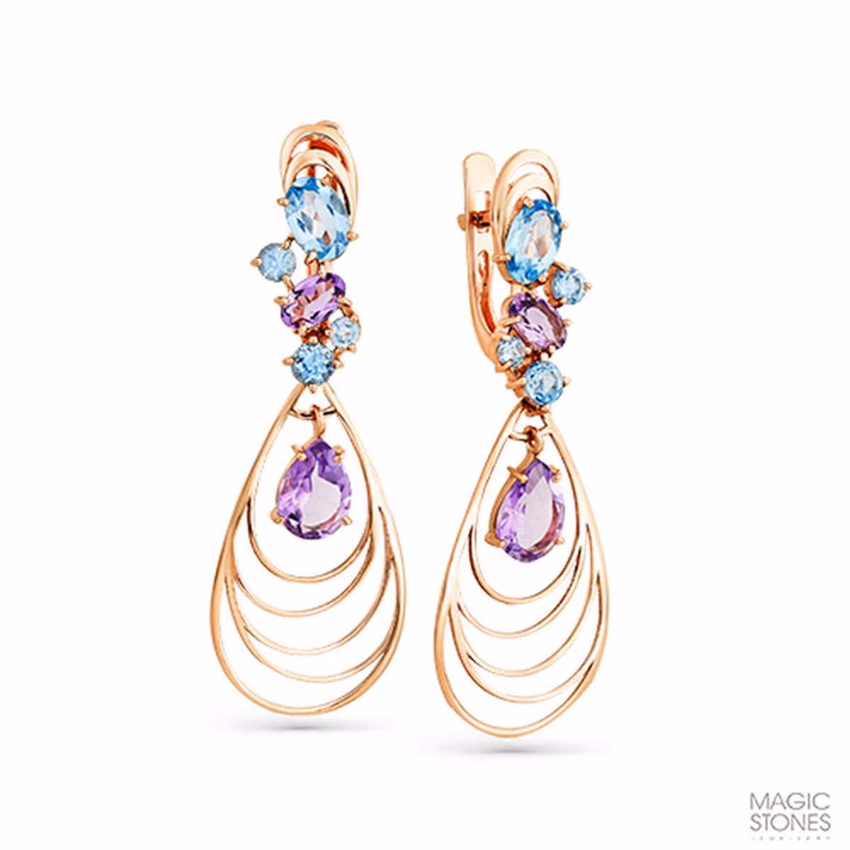 Серьги из красного золота 585 пробы