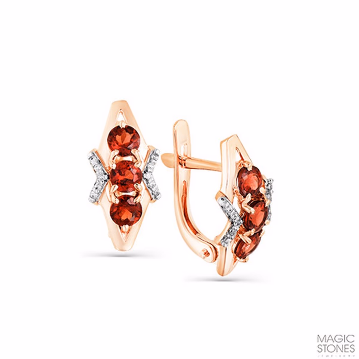 Серьги из красного золота 585 пробы
