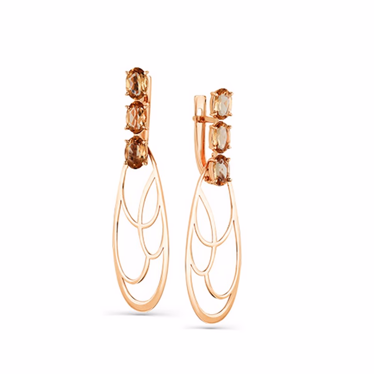 Серьги из красного золота 585 пробы