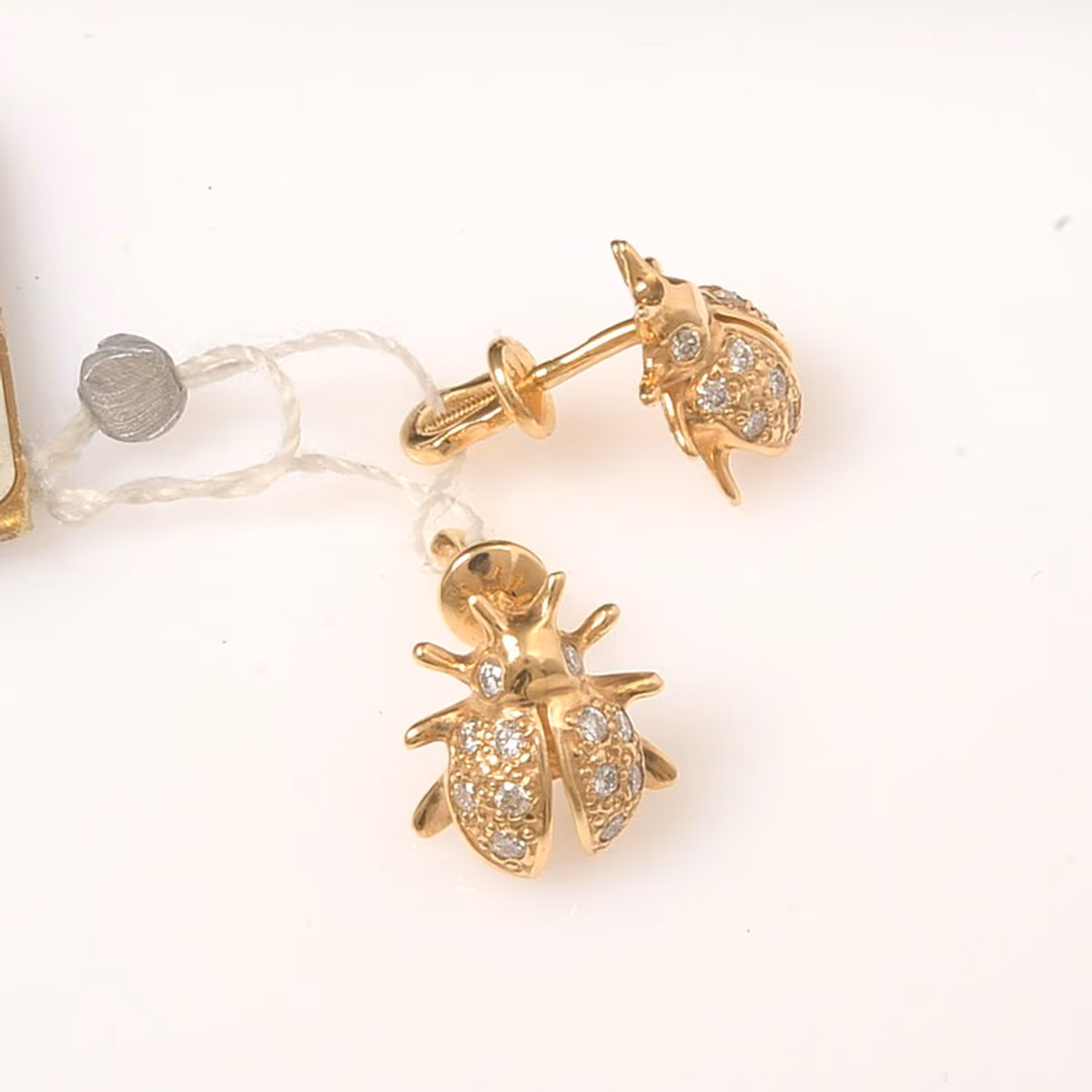 Серьги-пусеты из красного золота 585 пробы